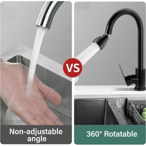 Robinet - - Rallonge pivotant 360° - 3 modes - Laiton noir - Économie d'eau ENEVAOCT (1/5)