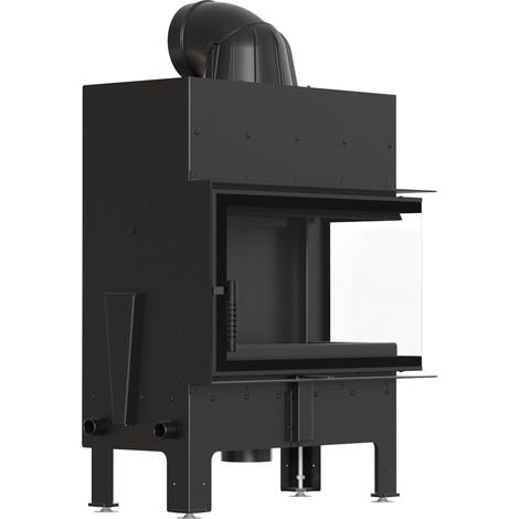 Lufteckkamin KRATKI FLOKI rechts 10kW Ø200 schwarz Montageset (1/5)
