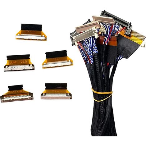 LVDS 21-teiliges Bildschirmkabel-Set mit 5-teiligem Kabeladapter, FPC-Bildschirmtester für die Reparatur von 10-65 Zoll Bildschirmen