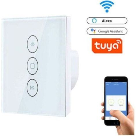 Intelligenter WLAN-Rollladenschalter, wandmontierter Vorhangschalter, kompatibel mit Alexa-Sprachfernbedienung und Touchscreen, berührungsempfindlicher Wandschalter [erfordert a