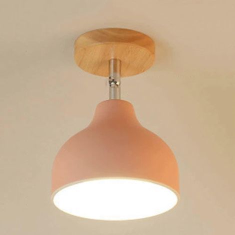 Spot LED bleu macaron E27 à une tête, plafonnier rose nordique, lustre pour allée de restaurant, bar, café ou salle à manger. (1/4)