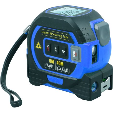3-in-1 Digitales Maßband, blau, hochelastisch, präzise, mit automatischer Arretierung, 40 m/131,2 ft, für Lagerprüfungen (1/5)