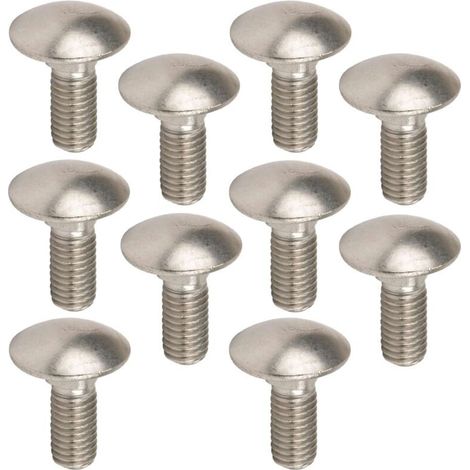 10x vis à tête bombée collet carré DIN 603 acier inoxydable A2 universel, dimensions M5x35mm (1/2)