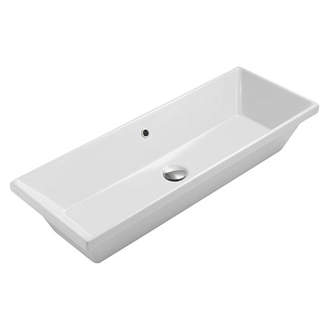 Lavabo Stockholm incasso/sottopiano cm. 90x34 rettangolare bianco
