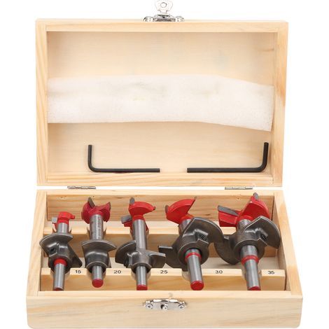 5 alloy steel hinge drill bits for woodworking, with stop. (1/5)