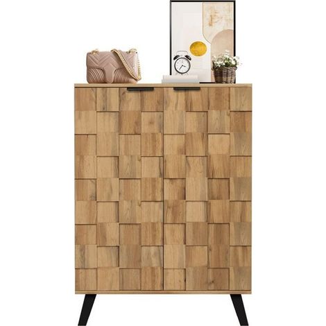 Buffet 80x40x110, moderne avec rangement pour chaussures et étagères réglables Buffet salle à manger (1/5)