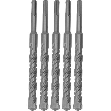 5 pièces Mèches à Percussion Carbure pour Béton et Briques, Forets Hélicoïdaux 2 Trous, 210mm x 18mm pour Marteau Rotatif (1/5)