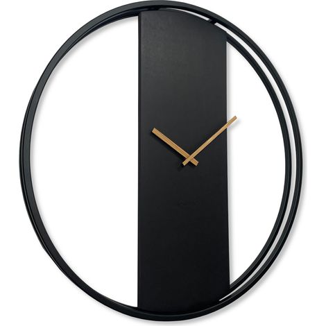 Runde Uhr, schwarz, LOFT OVAL, Metall, 80 cm (1/5)