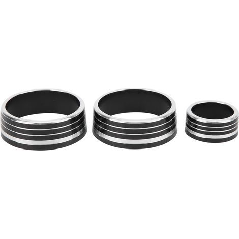 Zierringe für Klimaanlagenknöpfe, 3 Stück, Ersatzdekor aus schwarzer Aluminiumlegierung für VEZEL XRV (1/5)