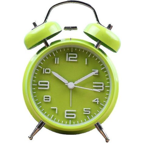 Réveil rétro classique à double cloche avec rétroéclairage vert