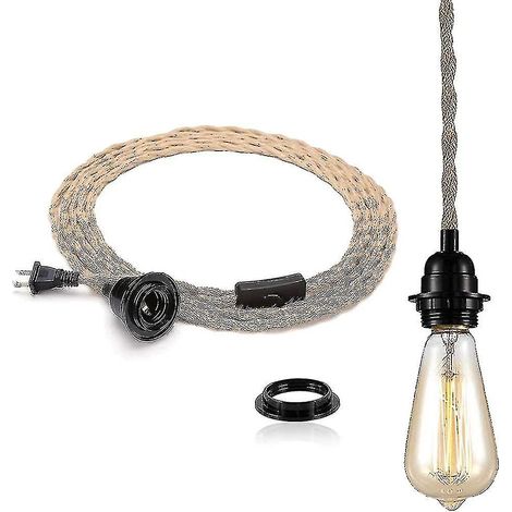 Kit de suspension lumineuse industrielle vintage de 4,5 m (15 pi) à monter soi-même avec câble. (1/5)