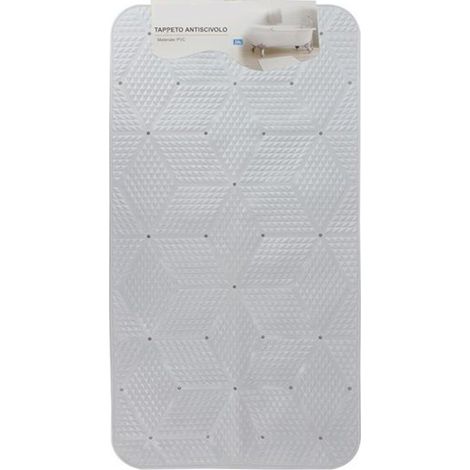 TRADE SHOP - Tappeto In Pvc Antiscivolo Per Vasca Da Bagno Doccia 70x37cm Effetto Geometrico 59619 -
