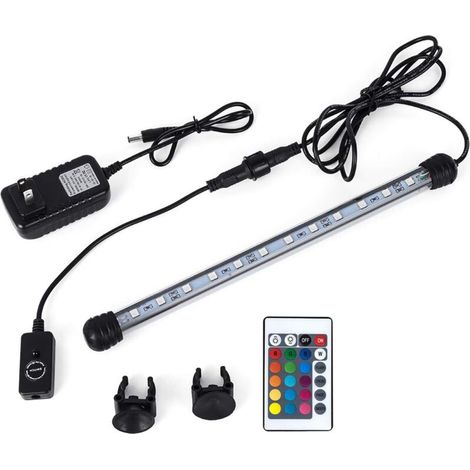 LED Éclairage Aquarium Lampe Tube Étanche Lighting Plongée A Economie D'energie Fish Tank Décoration RGB Couleur(48cm Bleu & Blanc)