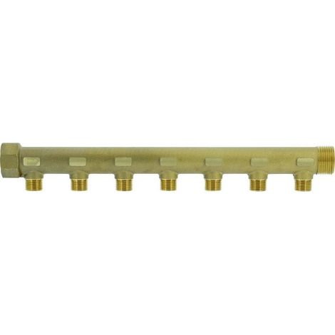 Collecteur de distribution laiton 1" 7 sorties 1/2" à portée plate certifié ACS chauffage et sanitaire - THERMADOR COLC267P