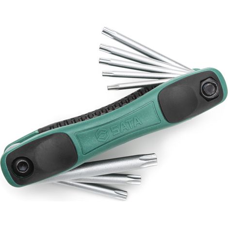 Jeu de clés hexagonales Torx pliables, 8 pices, T9-T40 (1/3)