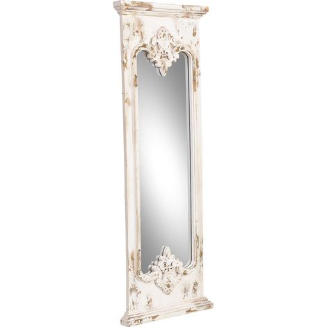 Espejo de pared blanco envejecido 55x5.5x149h cm