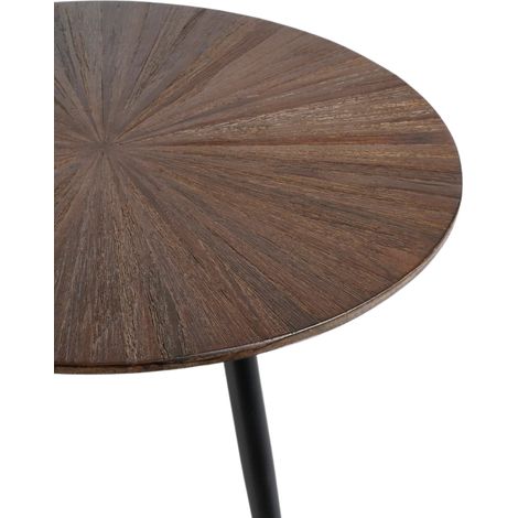 Lot de 2 Tables d'Appoint Rondes en Bois Recyclé Marron Bout de Canapé Salon Ø 54 cm - PANGIVO (1/5)
