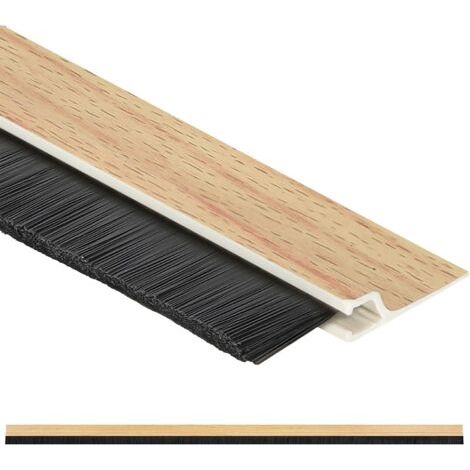 Brosse Bas de Porte - Aluminium - 1 m - Chêne - 45 mm - Joint De Porte D'Entrée - Protection Insectes - Langlebig Fiable - Bas de Ouvrant Isolant - Anti Cafard - Autocollant-NANOTEH (1/5)