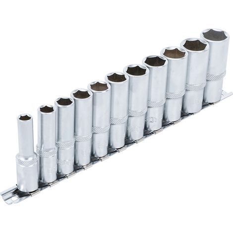 BGS Steckschlüssel-Einsatz-Satz Sechskant tief Antrieb Innenvierkant 10 mm (3/8") SW 8 - 19 mm 11tlg. - 2222
