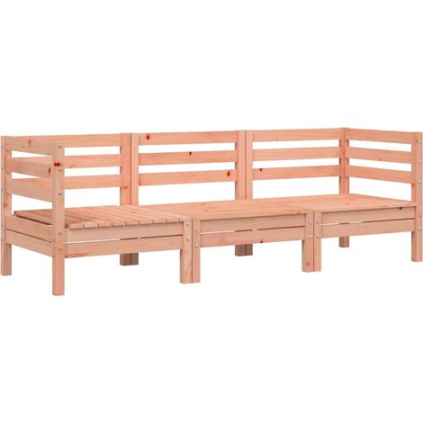 Garden Sofa Douglas natural wood Solid Douglas Wood 3-Seater vidaXL