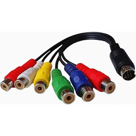 Câble composantes S-Vidéo 10 broches vers RGB femelle vers S-Vidéo DIN 6 broches mâle, 30 cm, compatible avec PC, HDTV, RGB et plus encore. (1/5)