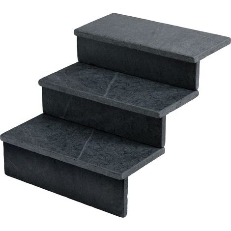 Dessus de marche Ardoise Noire Vieillie 60x30x3 cm Bord Droit (à l'unité) - RO'MA NATURE