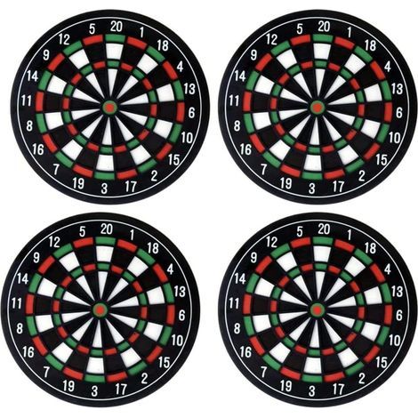 Ensemble de verres sous-verres, 4 pièces/ensemble sous-verres de jeu de fléchettes, sous-verres de boissons pour bars, cafés, maison, fête, bureau- (1/5)