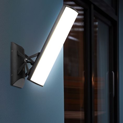 Applique da esterno a LED ALU trama terrazza facciata grigio chiaro orientabile Globo 34185 (1/5)