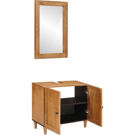 Maison Exclusive - Badezimmermöbel-Set mit Regal mit Tür 2 pcs Br