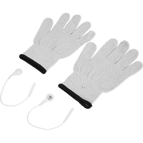 Gants à électrodes, gants de massage à électrodes en fibre conductrice avec fils conducteurs pour soulager la douleur, les blessures et les gonflements. (1/5)