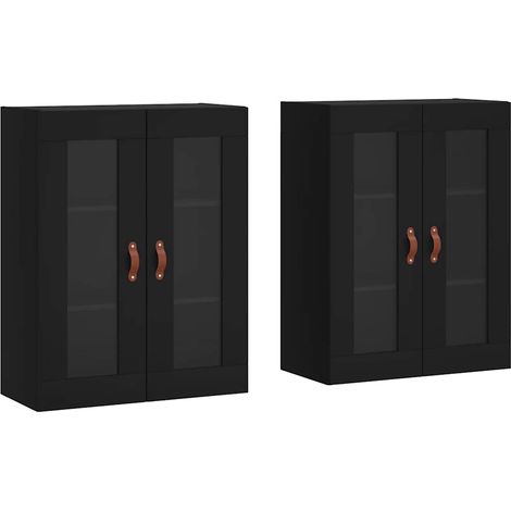 Maison Exclusive - Armadietti a Parete 2 pz Neri in Legno Multistrato
