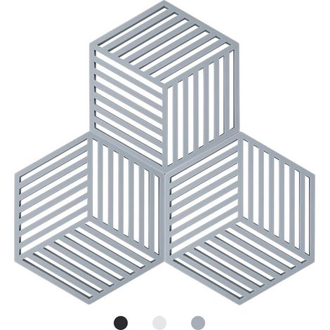 Posavasos de cocina de silicona Teffa (gris, hexagonal: 160x138x8 mm) (1/5)