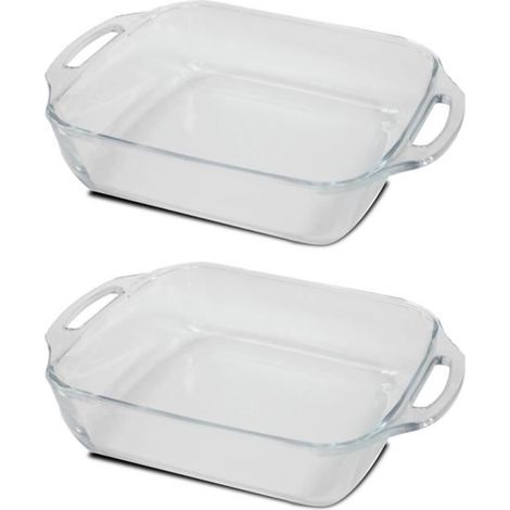 Lot 2 plat à four,plat à tarte, moule de cuisson,capacité 3.8 L - Longueur 34 x Profondeur 28.1 x Hauteur 7 cm -JUANIO (1/3)