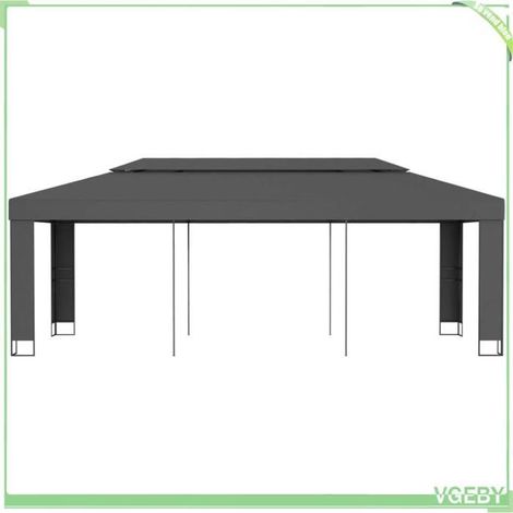 Tonnelle - FAFEICY - 47953 - 3x6 m - Toit double - Anthracite (1/4)