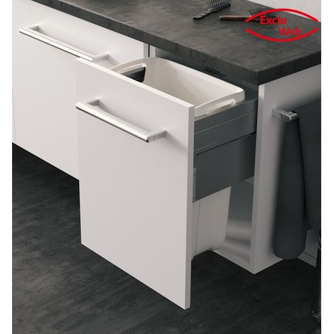 Hailo – Panier à linge encastrable 33L – Dimensions minimales 45 cm – Bac coulissant amovible pour tri efficace – Optimise l'espace (1/5)