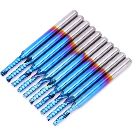 Fraises boules en carbure revêtues bleu 3.175mm x 15mm pour usinage CNC et métal (1/5)