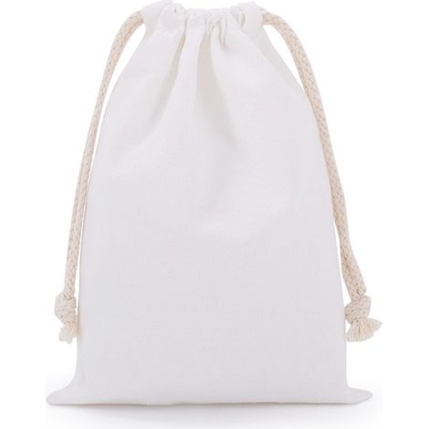 Juego de 10 bolsas de tela de 7 x 10 cm, de algodón con cordón, ideales para cumpleaños, regalos de boda y joyas. (Blanco) (1/5)