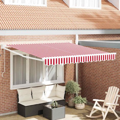 Auvent Rétractable-Store banne Rouge 300 x 250 cm tissu 536587 (1/5)