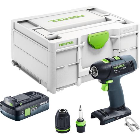 Perceuse-visseuse sans fil Festool T 18+3-Basic 18 V 50 Nm Brushless + 1 batterie 4,0 Ah + Systainer - sans chargeur
