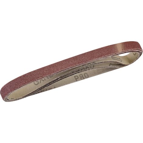 Silverline – Lot de 5 bandes abrasives 13 x 457 mm – Grain 80 – Pour ponçage bois, peinture et plastique – Résine, corindon, finition de surface
