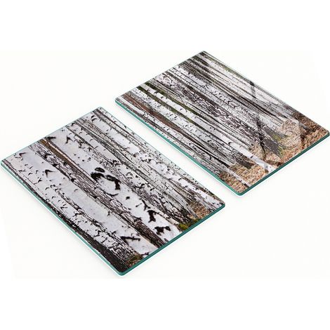 Tablas decorativas multifuncionales de vidrio para cocina, color abedul, 2x40x52 cm. (1/5)