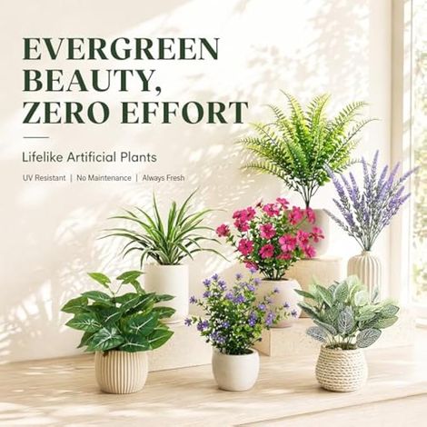 Lot de 20 plantes artificielles comme de vraies plantes artificielles d'extérieur résistantes aux intempéries Lavande fleurs artificielles fleurs artificielles pour l'extérieur Décoration (1/4)