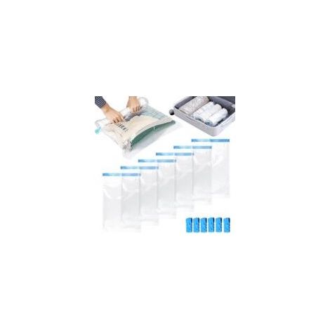 6 Pièces Sac Sous Vide Vetement Aspirateur, Housses de Rangement Aspirant, Vacuum Storage Bags, Aspirable Compression, Plastique Voyage pour Matelas, Literie, Oreillers, Couettes (1/5)