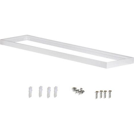 Europalamp – Kit saillie pour dalles LED 120x30cm – En aluminium blanc – Livré avec 4 vis et 4 chevilles – Conforme aux normes CE, RoHS, EMC