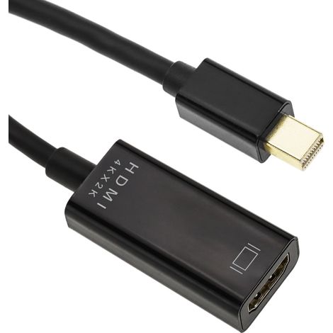 BeMatik - Câble adaptateur de vidéo 4K 17cm Mini DisplayPort MDP mâle vers HDMI femelle 1080p FullHD 2K 4K (1/5)