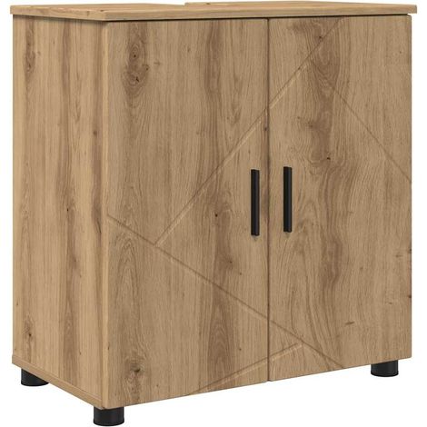 Gabinete de Baño con puerta Roble artesanal 61 x 35 x 64 cm vidaXL
