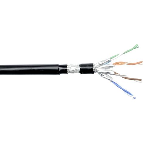 TRU COMPONENTS TC-14914180 Câble réseau CAT 7 S/FTP 4 x 2 x 0.24 mm² noir 100 m