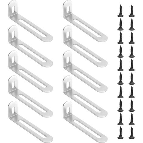 10 raccords d'angle avec 2 trous oblongs - Angle de fixation en forme de L (1/5)