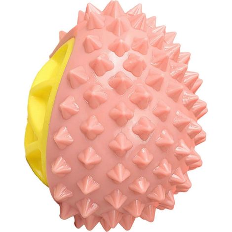sonore Durian Jouet pour chien – Spiky jouet à macher – nettoyage des dents pour Outdoor Training et Fetch – Rose (1/5)