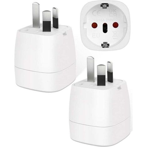 【2 Stück】 Australien-Steckeradapter, Reiseadapter-Zubehör, FR 2-Pin auf AU 3-Pin Steckeradapter für Neuseeland, Argentinien, China, Fidschi Typ I